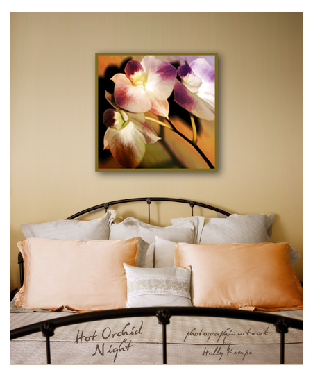 Hot Orchid Night - Artwork Displayed in a Room