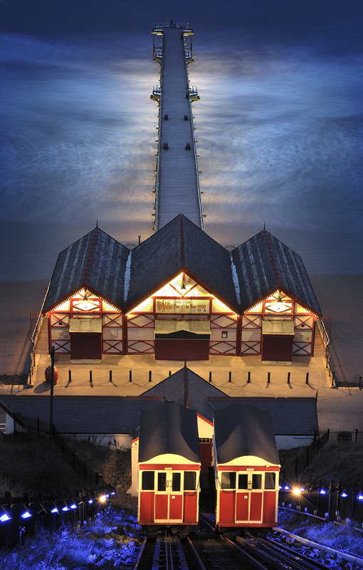 Saltburn lift at night - Saltburn By The Sea