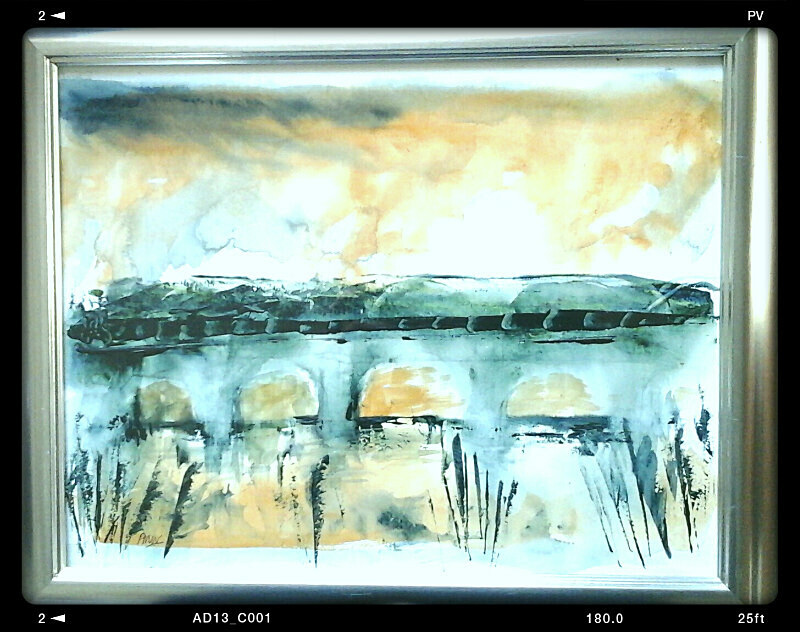SM39  The Ghost Train - Senior Moments - freehand watercolours
