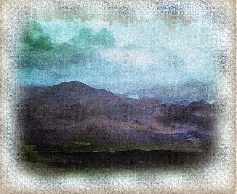 101 Mini-canvas 4 'Purple mountain' - Imaginative, Meditative or Mystical
