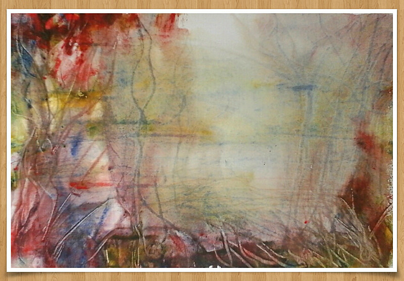 SM 56  A Happy Dream scene - Senior Moments - freehand watercolours