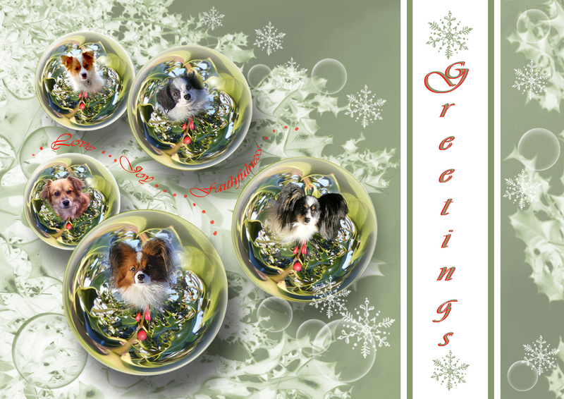 X41a  Christmas Baubles - Examples of Papillonpourri Christmas Cards