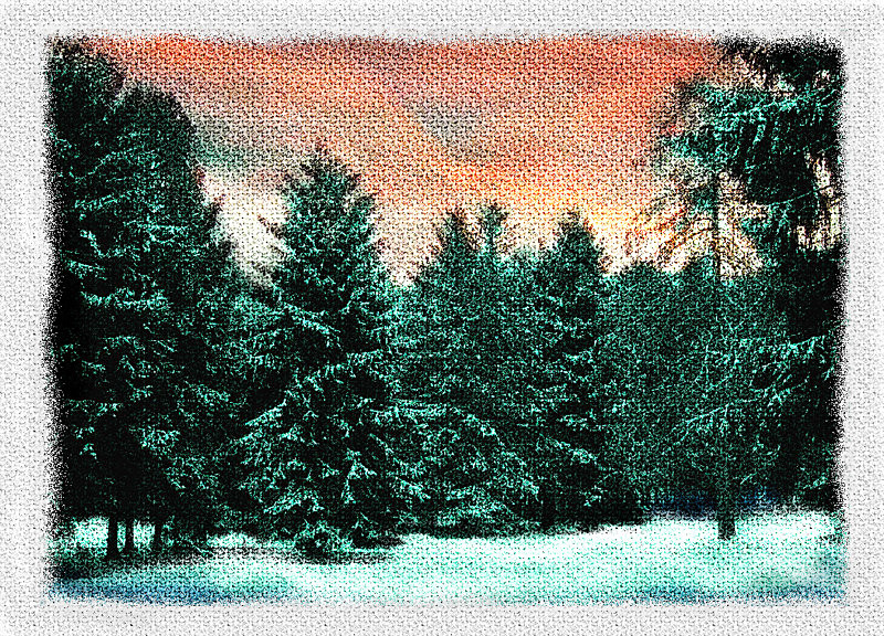 Sunset after snow,  Clippesby Hall - General Greetings Cards