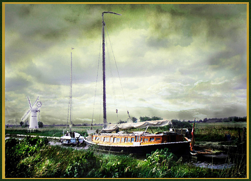 'Hathor' moored at Thurne - General Greetings Cards