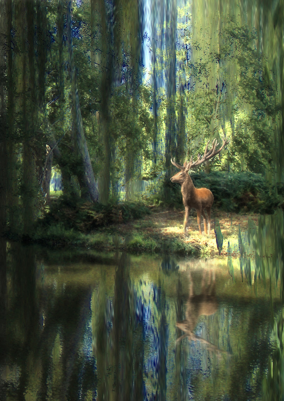 A8  Forest King   (A4) - Horses, other animals, and birds