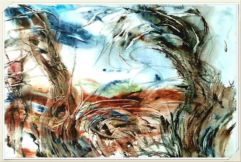 SM47  Wind and whirlwind - Senior Moments - freehand watercolours