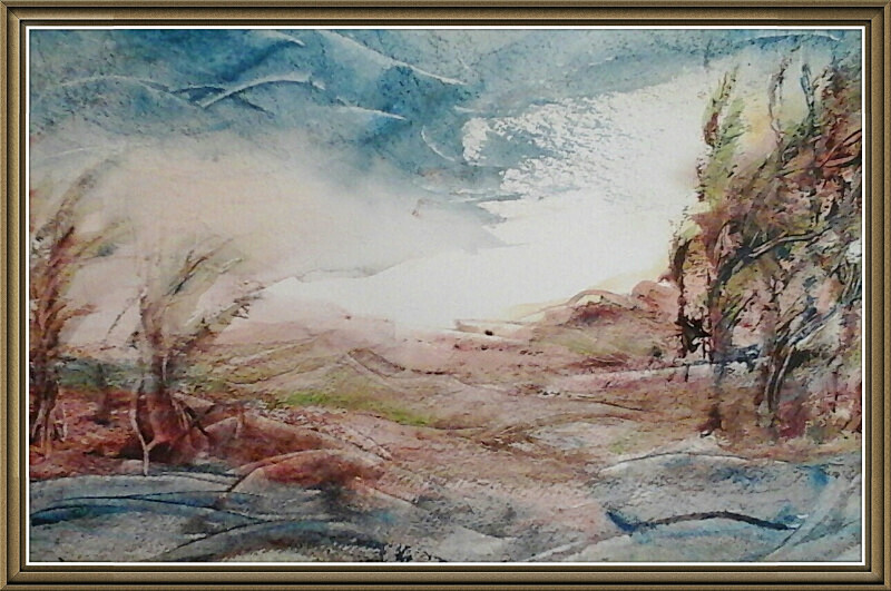 SM 53 A Parched Landscape - Senior Moments - freehand watercolours