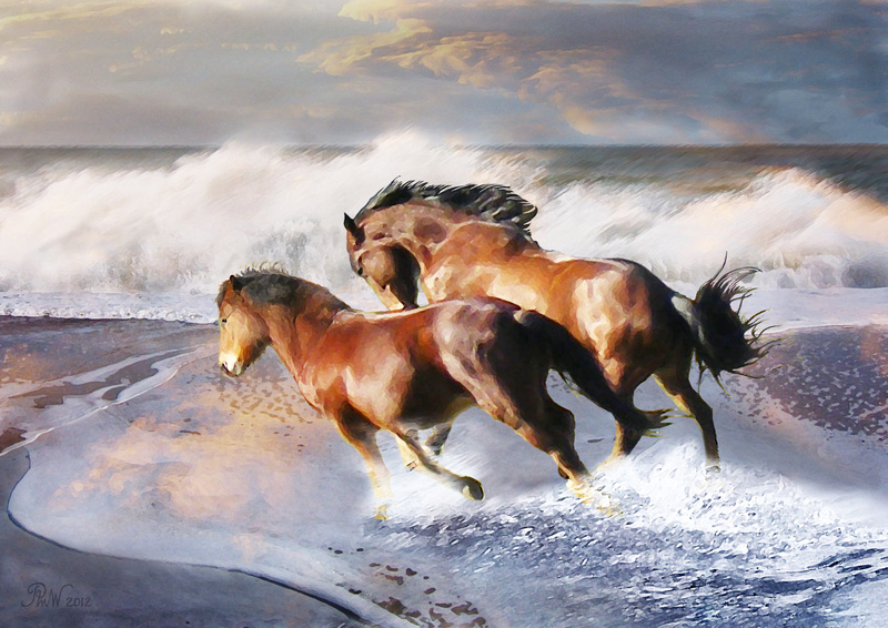 A15  Angel and Strider   (A4) - Horses, other animals, and birds