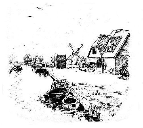 Thurne Staithe and shop - Drawings and Sketches