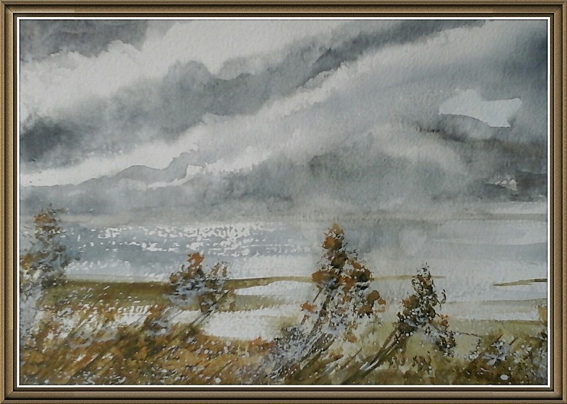SM11    Sea grasses in the wind - Senior Moments - freehand watercolours