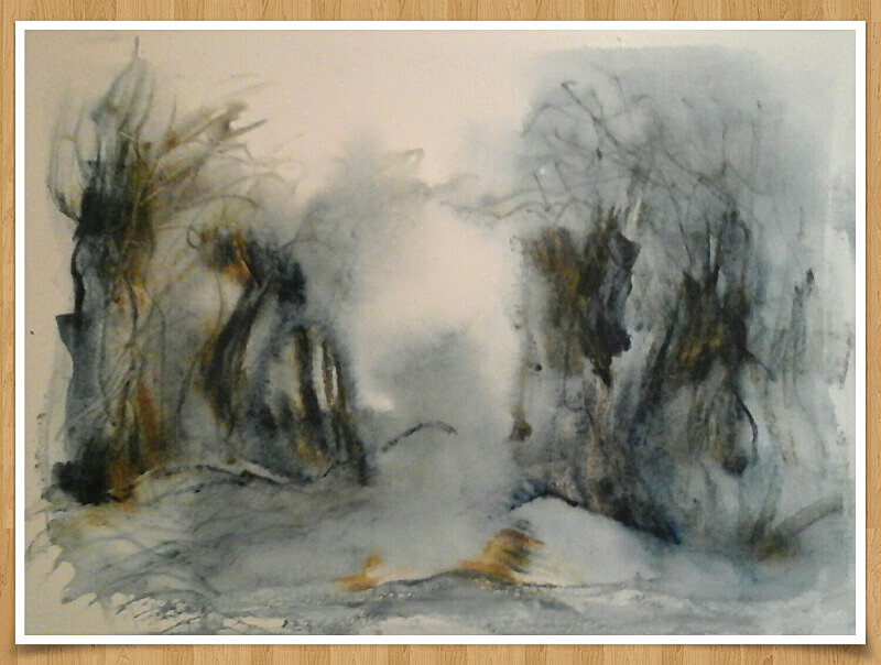 SM 55 Midwinter walk - Senior Moments - freehand watercolours