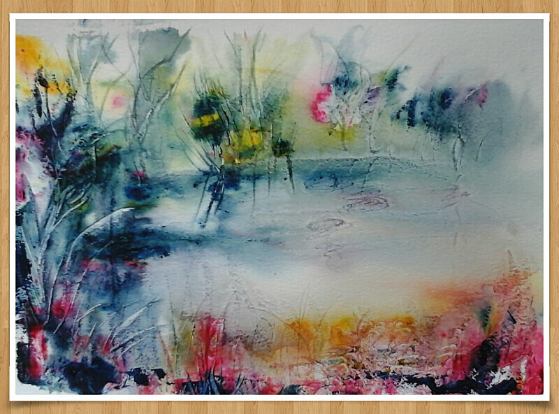 LP  4   Garden pond in Spring - Lockdown Paintings