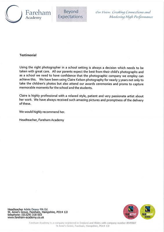FA-1 - SCHOOL TESTIMONIALS