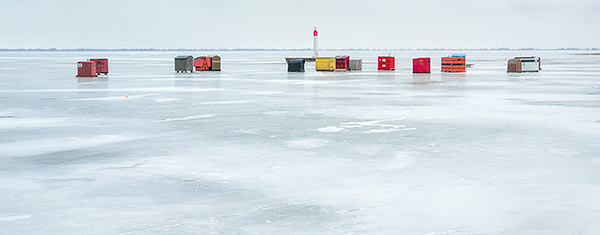 ICE FISHING HUTS, INNER BAY - LONG POINT - ICE FISHING PROJECT