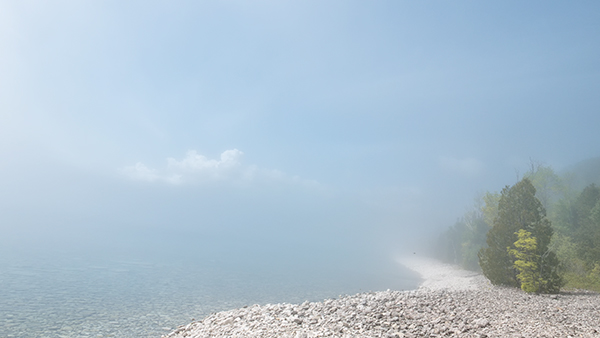 FOG OVER GEORGIAN BAY - BRUCE PENINSULA - BAY & SHORE