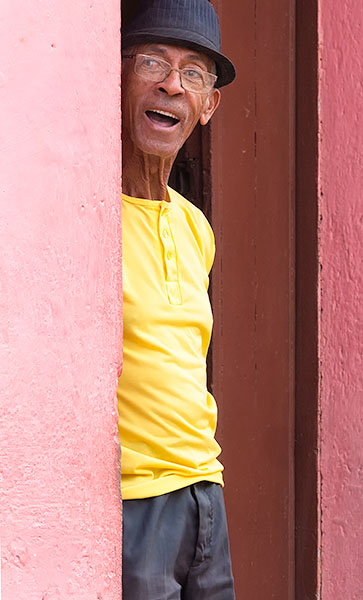 MAN IN YELLOW SHIRT - TRINIDAD, CUBA - CUBA