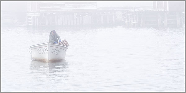 LOBSTERMAN IN FOG - FOGO ISLAND - NEWFOUNDLAND