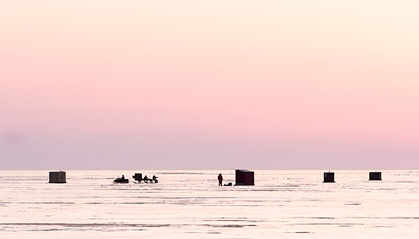 ICE HUTS AT DAWN, 2018 - NORFOLK COUNTY - ICE FISHING PROJECT