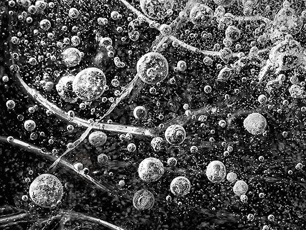ICE CUBE #4- LONG POINT BEACH - B&W