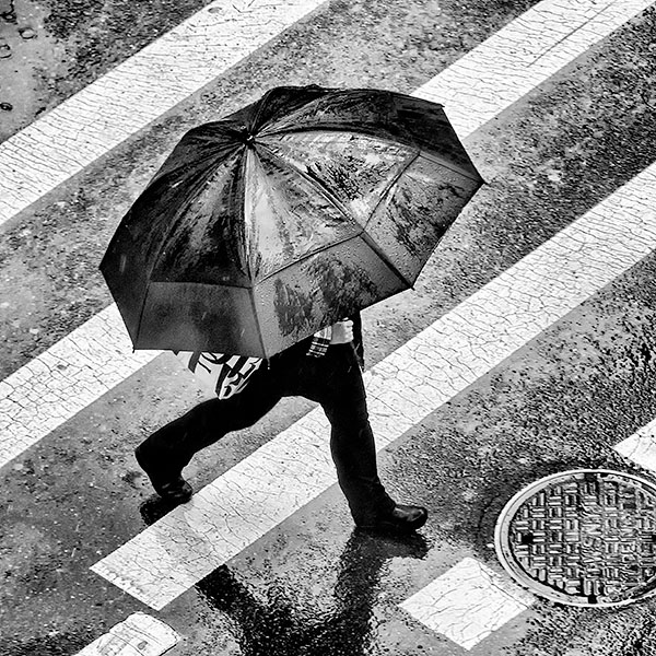 URBAN RAIN - NEW YORK CITY - NEW YORK IN BLACK AND WHITE