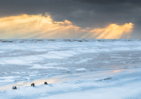 JANUARY SUNSET - LONG POINT BEACH - AT HOME
