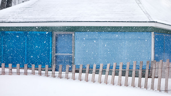 DECEMBER SNOW - LONG POINT BEACH - SNOW/SAND FENCES, LONG POINT