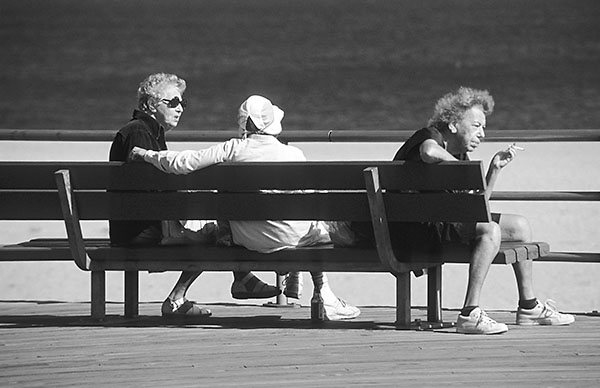 THREE GRACES - CONEY ISLAND - B&W - IN THE CITY