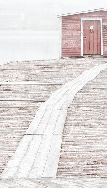 STAGE IN FOG - FOGO ISLAND - NEWFOUNDLAND