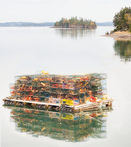 FLOATING LOBSTER TRAPS - DEER ISLAND, NB - EAST COAST, OCTOBER, 2014