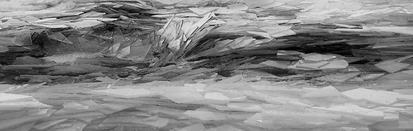 LAKE ERIE ICE #2 - PORT RYERSE - B&W - IN THE COUNTRY