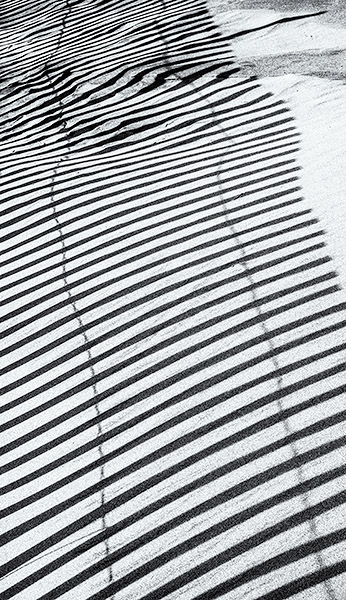 SAND/FENCE/SHADOW - LONG POINT BEACH - LARRY'S TENSET, 2015