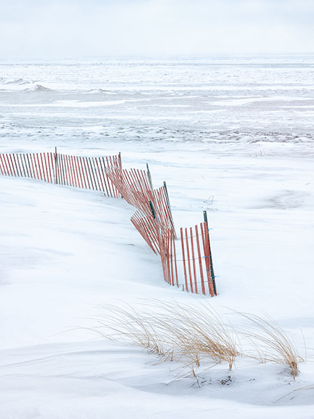 SNOWY VISTA #5, 2018 - LONG POINT BEACH - SNOW/SAND FENCES, LONG POINT