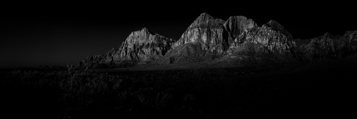 Lost Creek Sunrise - Fine Art Black & White Panoramic 3:1 Ratio