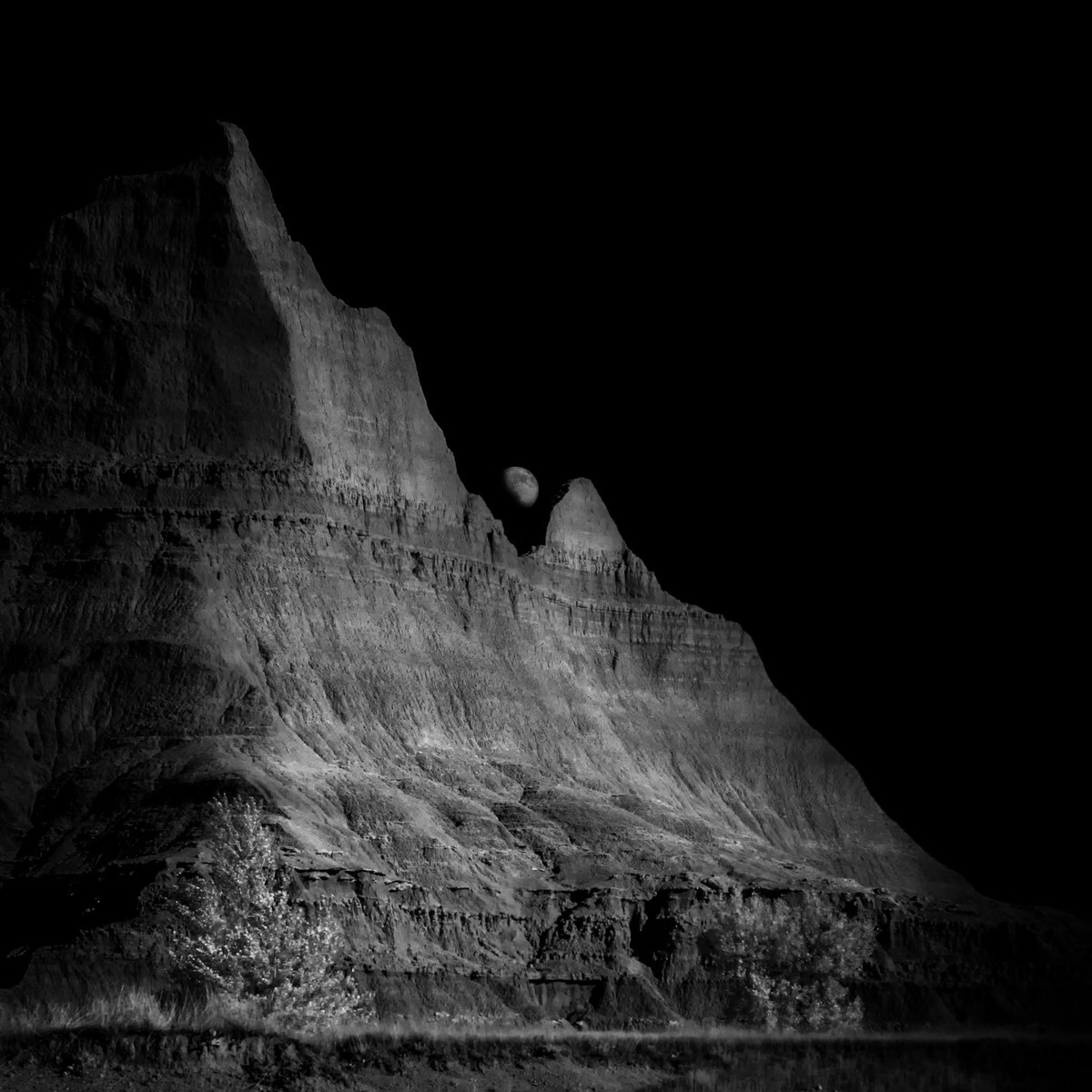 Moonrise at Vulture Peak - Badlands National Park