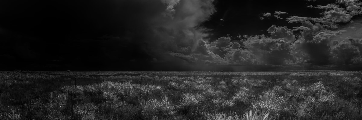Prairie Thunder - Fine Art Black & White Panoramic 3:1 Ratio