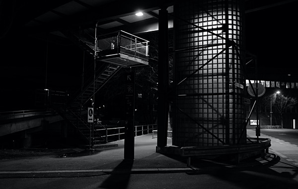 Lucerne at Night #2 - Digital Black and White Images