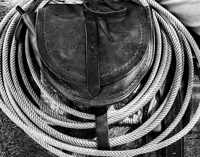 Rope & Saddlebag - Black & White Images
