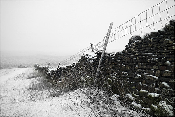 Snow Stone Wall - Yorkshire