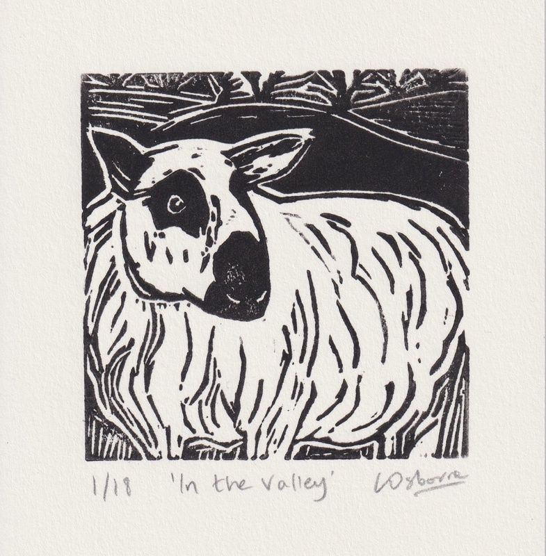 In the Valley - linocut - LINOCUTS