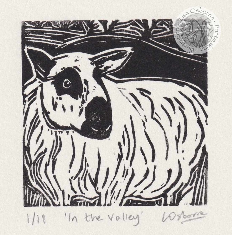In the Valley - linocut - LINOCUTS
