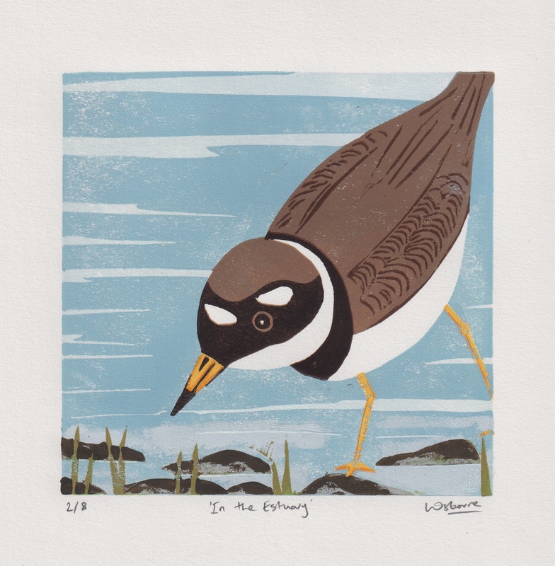 In the Estuary - linocut - LINOCUTS