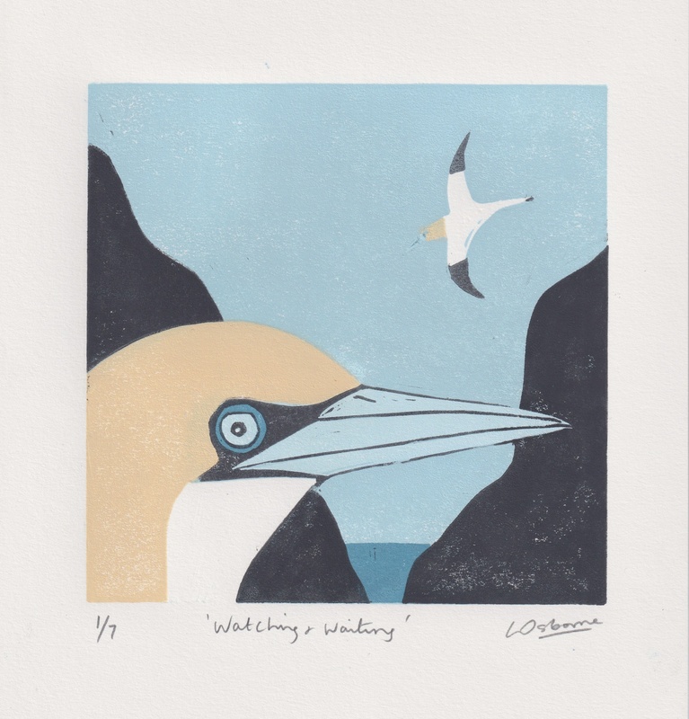 Watching and Waiting - linocut - LINOCUTS
