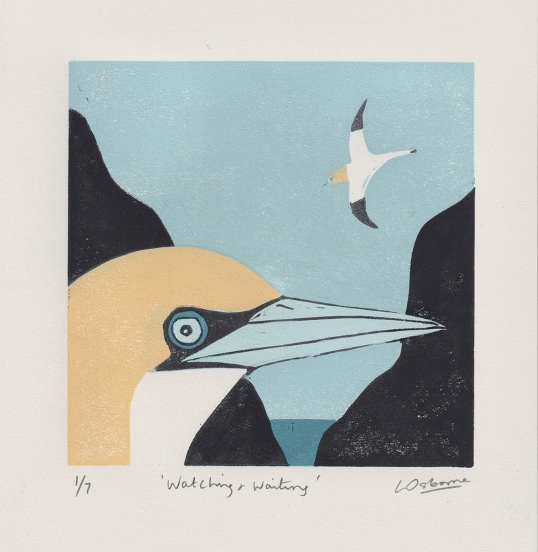 Watching and Waiting - linocut - LINOCUTS