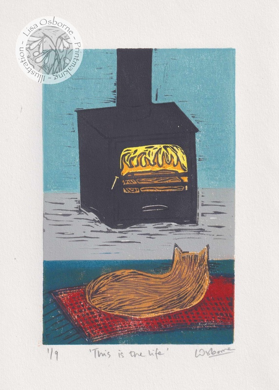 This is the Life - linocut - LINOCUTS