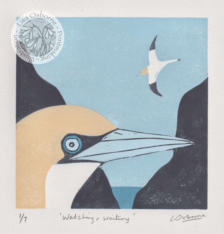 Watching and Waiting - linocut - LINOCUTS