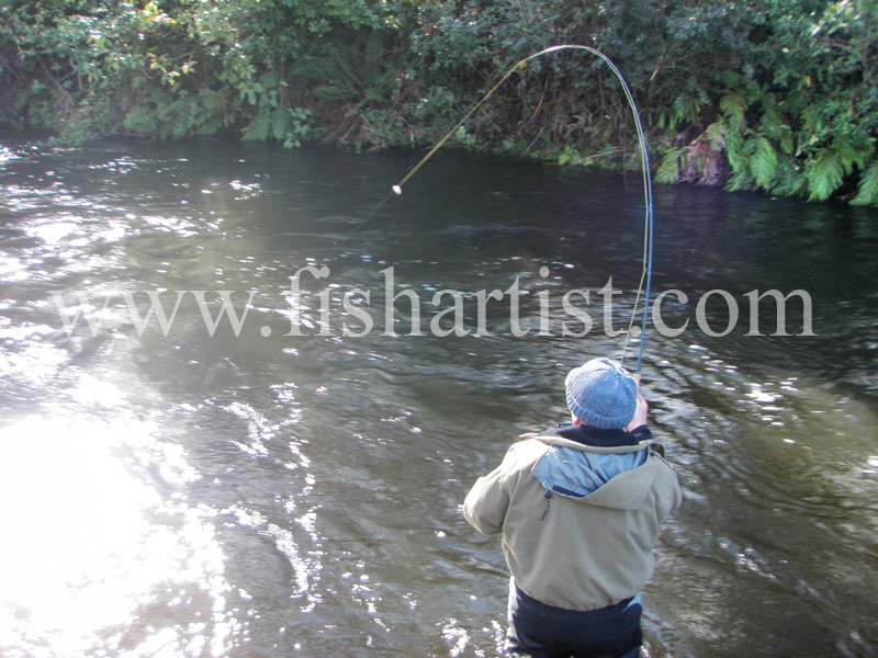 Taupo River Hookup. - Trout Fishing - Taupo New Zealand.