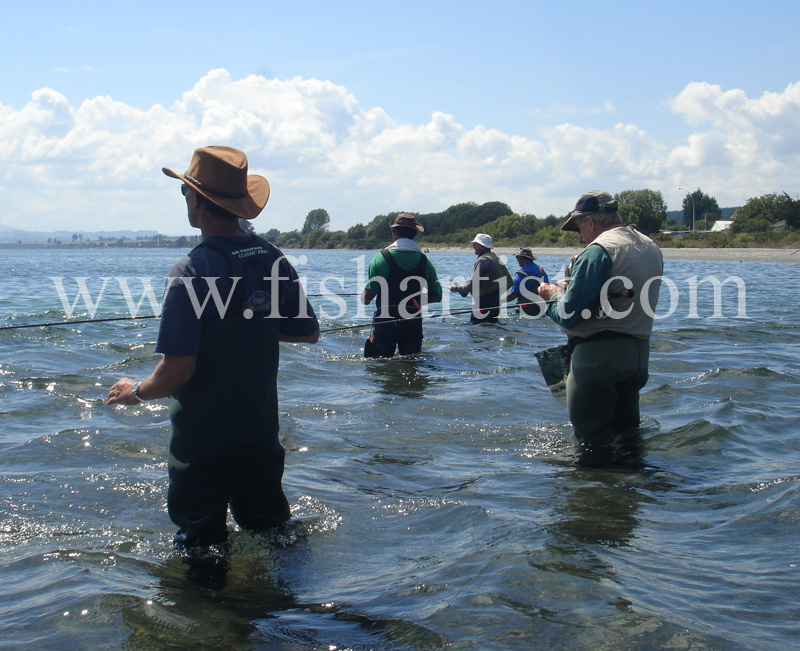 Waitahanui Rip Fishermen. - Trout Fishing - Taupo New Zealand.