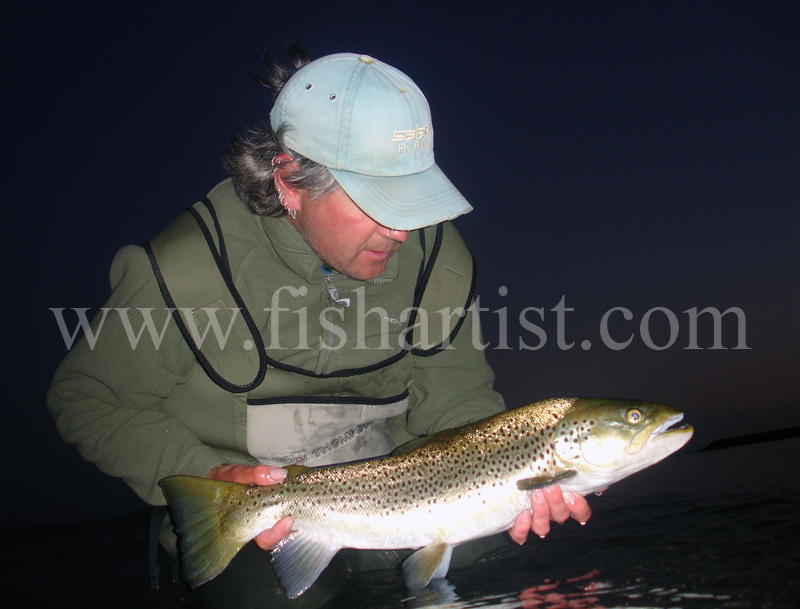 6.5lb Early Morning Taupo Brown Trout. - Trout Fishing - Taupo New Zealand.
