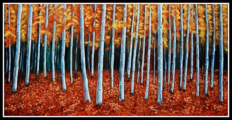 Aspens In The Fall (4 foot x 2 foot) £450 - Art (General)