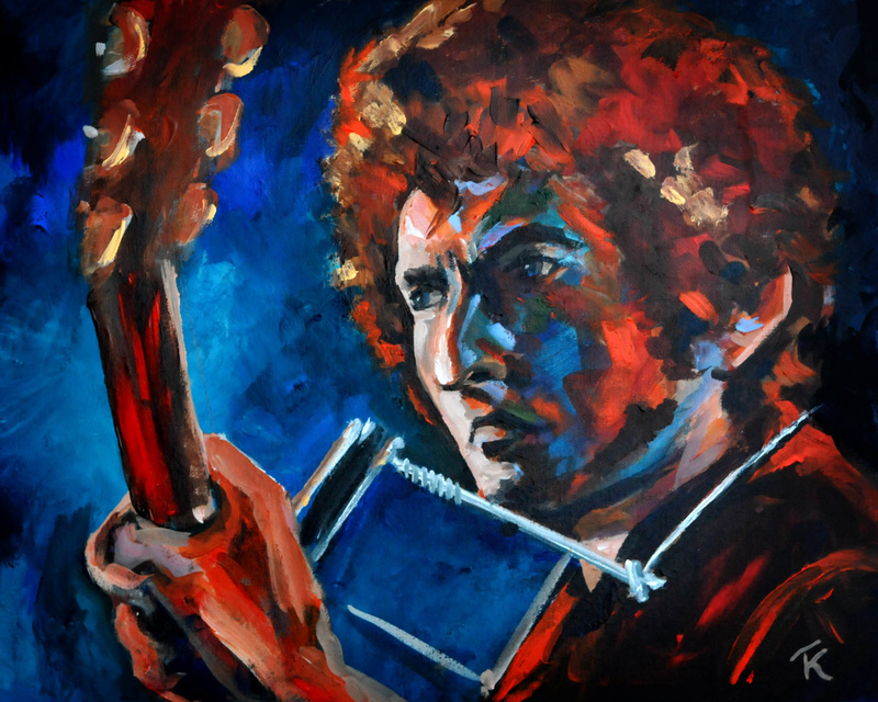 Tangled up in colours (£150) - Dylan portraits and paintings